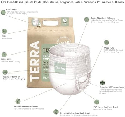 Terra pull up style eco friendly diaper pants showing stretch waistband