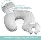 Side view of Owlowla nursing pillow cover fit on support pillow