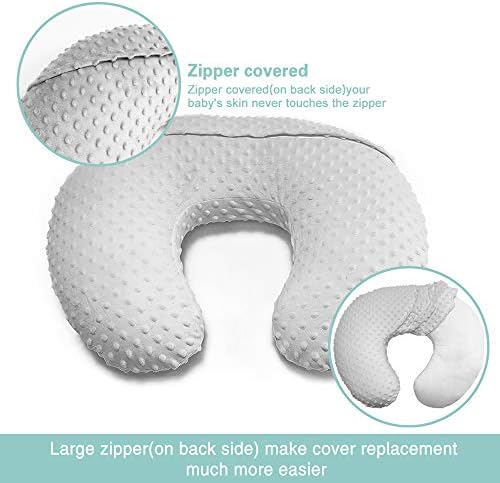 Side view of Owlowla nursing pillow cover fit on support pillow