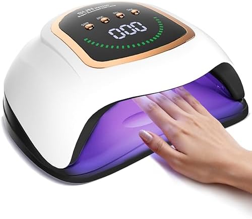 Gugusure two hundred watt professional nail dryer displaying forty two durable curing beads inside.