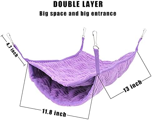 Woledoe soft flannel hanging bed for small pets in cage