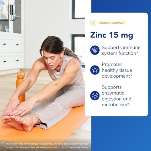 Premium USA imported pure zinc 15 Milligrams dietary supplement for cellular health