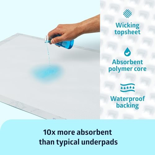 High absorbency disposable underpads for elderly showing the thick moisture locking layer.