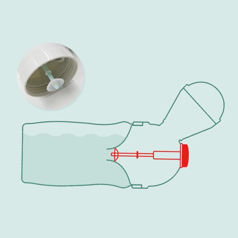 Compact travel urinal for kids inside a travel bag
