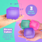 Sinikoro autism relief gel cubes being rinsed under water to showcase easy cleaning process for sticky toys.
