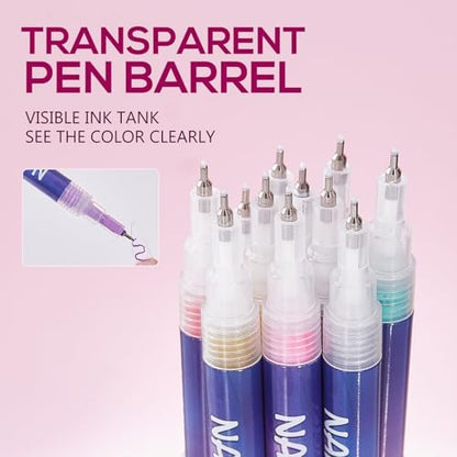 Set of 12 LuWomenre nail art pens arranged on table
