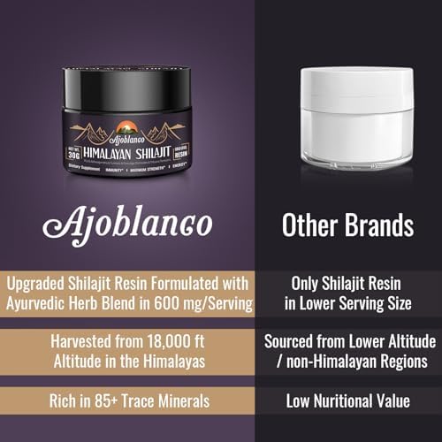 Authentic USA imported Ajoblanco shilajit supplement for energy and strength.