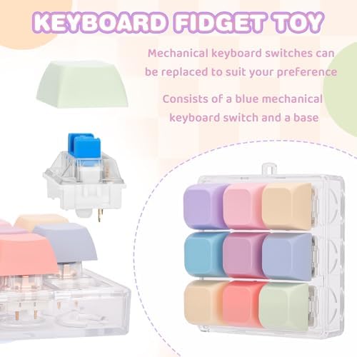 FunisFun clicky keyboard fidget toy attached to a backpack zipper using its sturdy metal keychain loop.