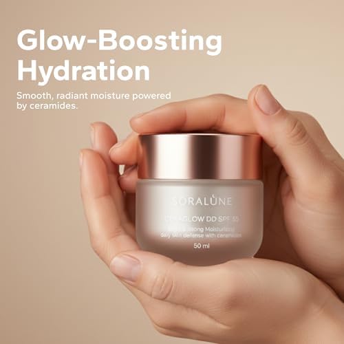 Soralune CeraGlow Daily Defense Cream showing the smooth moisturizing texture of the USA imported product
