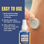 Gentle non-stinging adhesive remover formula suitable for pediatric and elderly skin care.