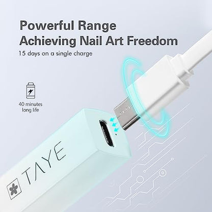 Close up of Taye nail lamp curing gel polish