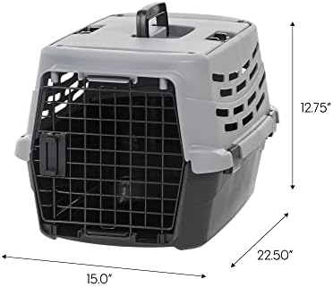 IRIS USA 2-door small pet crate with open front wire door for easy cat and dog entry.