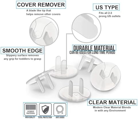 Durable plastic electrical safety caps for baby proofing home