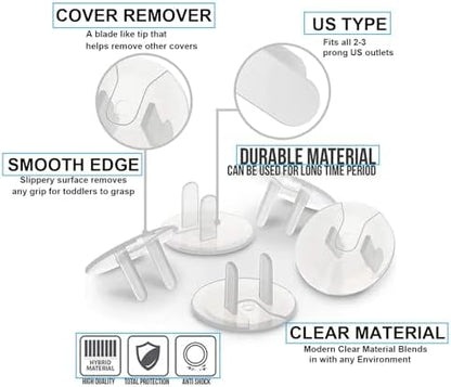 Durable plastic electrical safety caps for baby proofing home