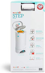 Munchkin Step Diaper Pail packaging and included refill accessories