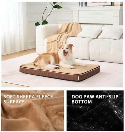 LIORCE brown dog bed replacement protector displaying the textured non-slip bottom fabric