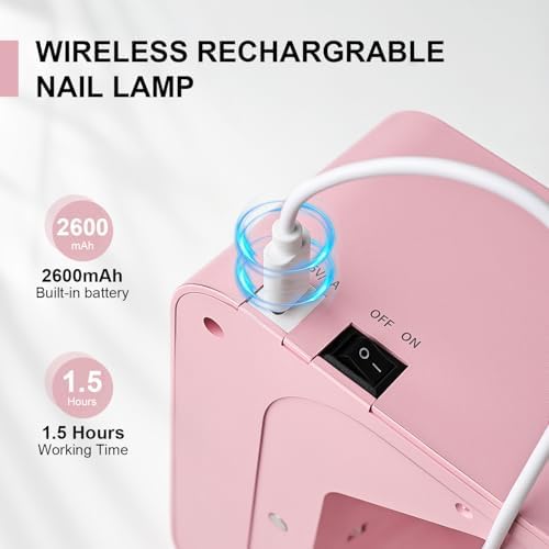 JODSONE cordless LED nail lamp showing three timer buttons on top