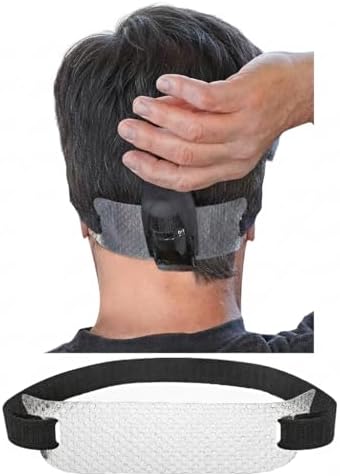 Adjustable elastic strap attached to neck shaving guide template