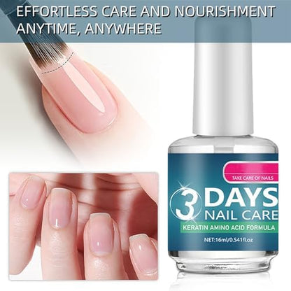 Instructions label on 3 Days Nail Care bottle