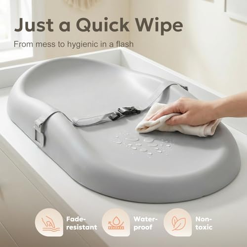 Mallify waterproof baby diaper changing mat showcasing the non-toxic polyurethane surface