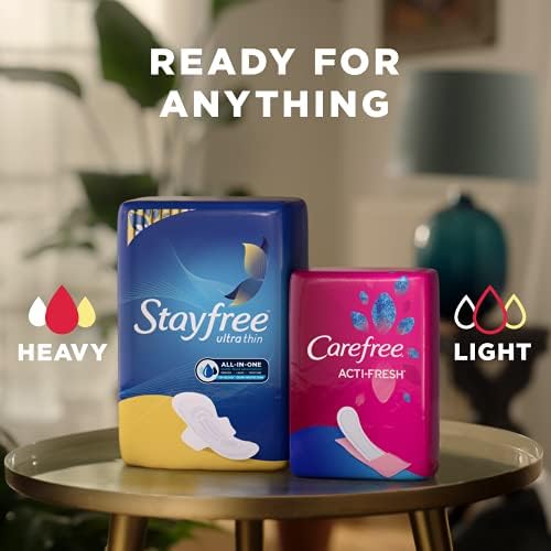 Stayfree maxi super 66 pads bulk pack for period care.