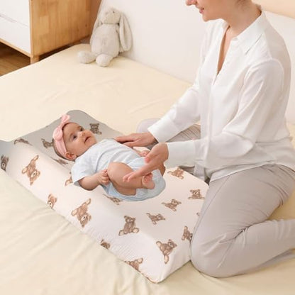 Little Jump premium cotton changing table cover in solid khaki color