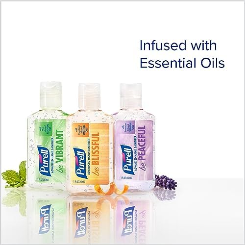 PURELL Advanced Hand Sanitizer Gel Infused with Essential Oils, Scented Variety Pack, 1 fl oz Travel Size Flip Cap Bottles (Box of 12 Bottles)- 3901-24-CMRMETRY - Image 3
