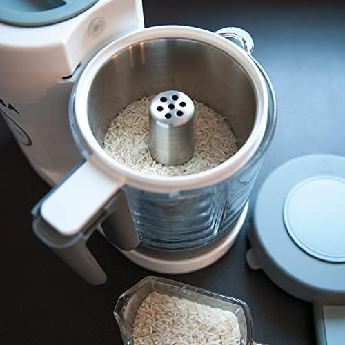 Baby food processor accessory for steaming rice pasta and lentils