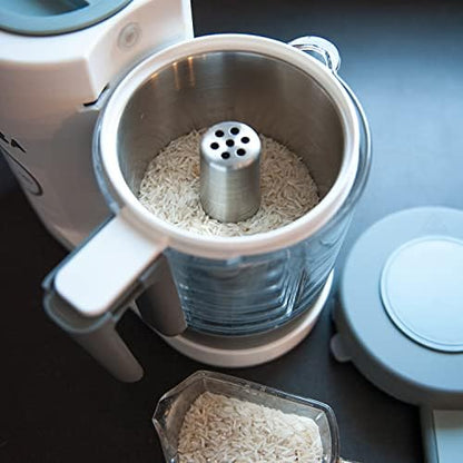 Baby food processor accessory for steaming rice pasta and lentils