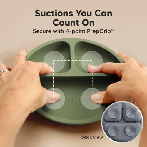 KeaBabies silicone plate showing divided sections for toddlers