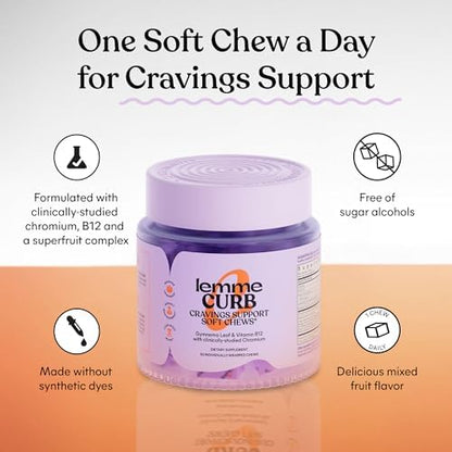 Lemme Curb daily craving support label showing chromium ingredients