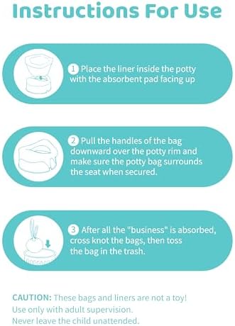 Newnice 30 count potty liner packaging for travel