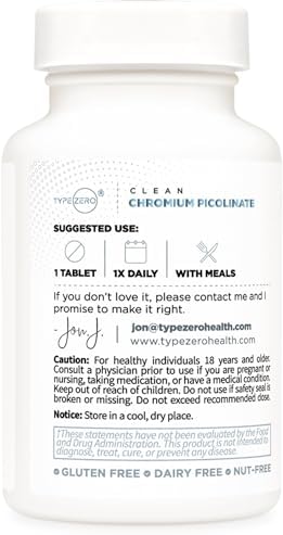 Type Zero blood sugar balance and insulin support supplement bottle side view
