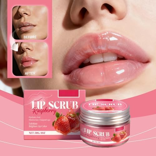 Open jar of fruit extract lip treatment