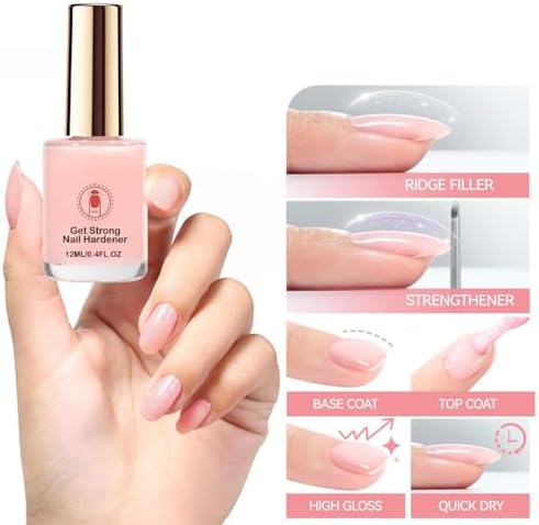 Generic nail repair serum applied on natural fingernails