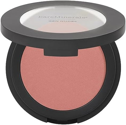 bareMinerals Gen Nude Powder Blush front view showcasing the transparent lid compact packaging