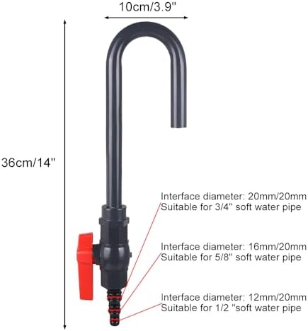 MiOYOOW aquarium hook water filler connected to a soft garden hose for refilling.
