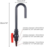 MiOYOOW aquarium hook water filler connected to a soft garden hose for refilling.