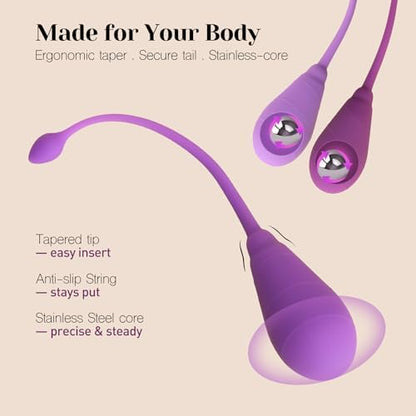 Ergonomic design of Tracy's Dog Kegel weights for comfortable use.