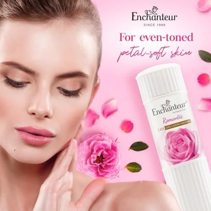 Imported Enchanteur perfumed talc for women with Bulgarian Rose scent.