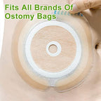Packaging contents of the 20 piece authentic USA imported stoma care barrier strips.