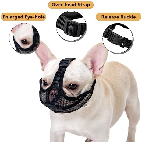 OHCOZZY breathable mesh dog mask small size black close up