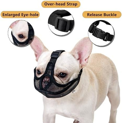 OHCOZZY breathable mesh dog mask small size black close up