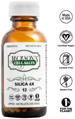 Jacksons Silica 6X homeopathic tissue salt label details