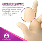 Individually wrapped sterile glove pairs in peel open pouches for medical hygiene.