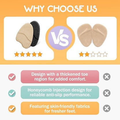Two pairs of beige metatarsal pads with breathable suede fabric.