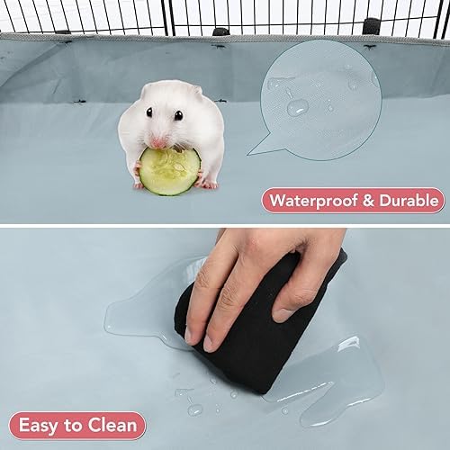 VISCOO 12 Panels Small Animal Playpen, 48" x 24" x 16" Pet Playpen with Waterproof Mat, C&C Cage for Guinea Pigs, Puppy Play Pen, Bunny Playpen, Indoor Outdoor Portable Metal Wire Yard Fence - Image 6