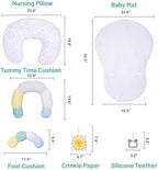 4-in-1 Tummy Time & Nursing Pillow with High, Firm, Large Area, Detachable Seated Support Cushion, Removable and Machine Washable Slipcovers, Baby Play Mat and Toys 0-24 Months - Image 6