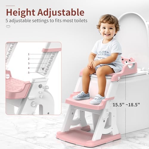 MeuLife adjustable toddler training ladder showcasing the stable triangular support structure design