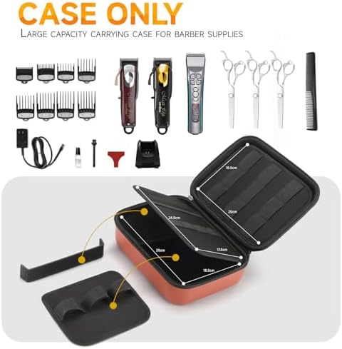 MOSLA hair clipper holder organizer interior view with mesh pocket and guide comb slots